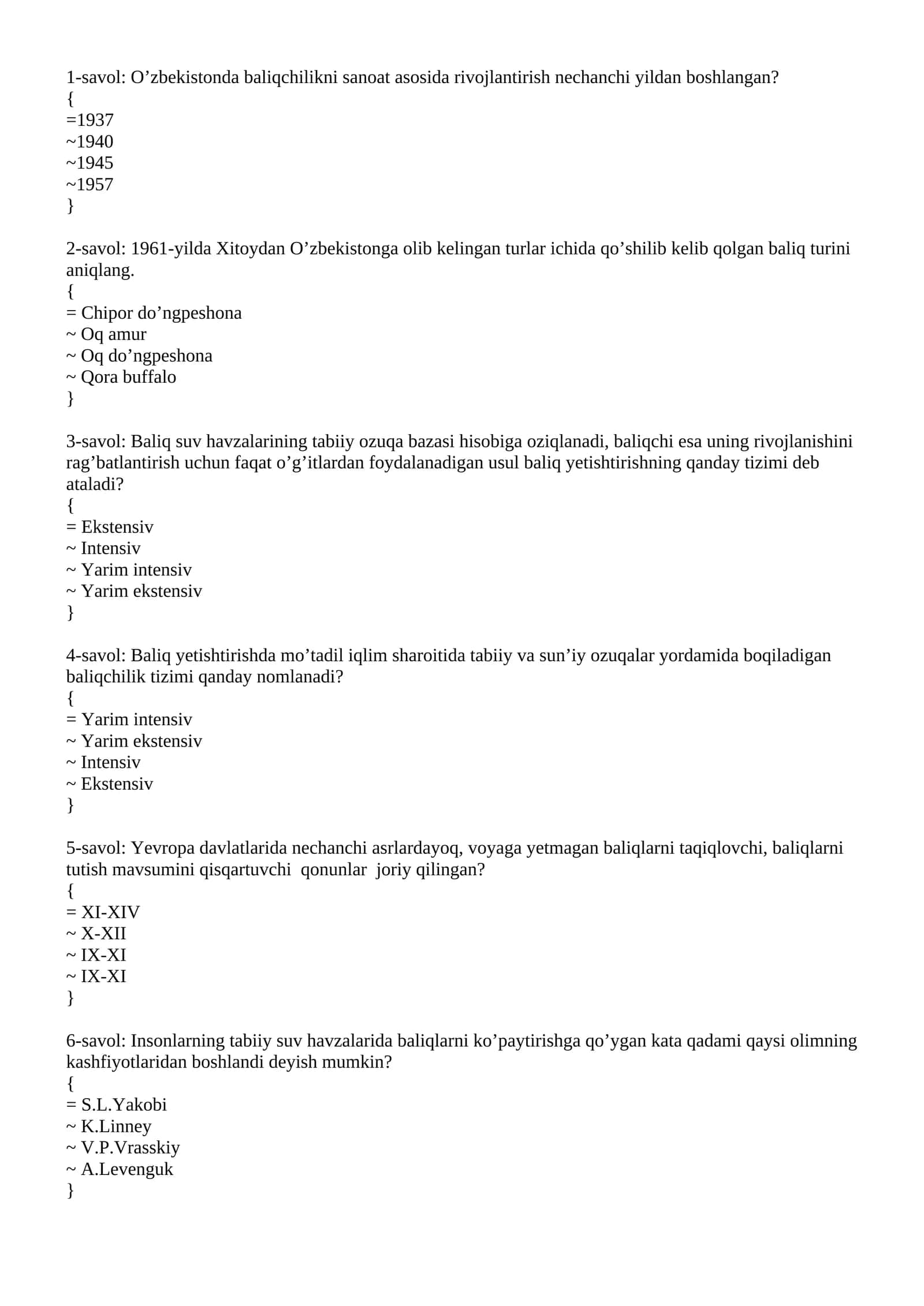 O'zbekistonda baliqchilikni sanoat asosida rivojlantirish 1