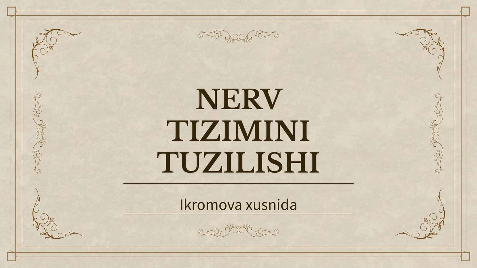 NERV TIZIMINI TUZILISHI 1