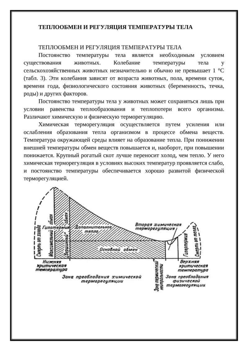 Теплообмен и регуляция температуры тела 1