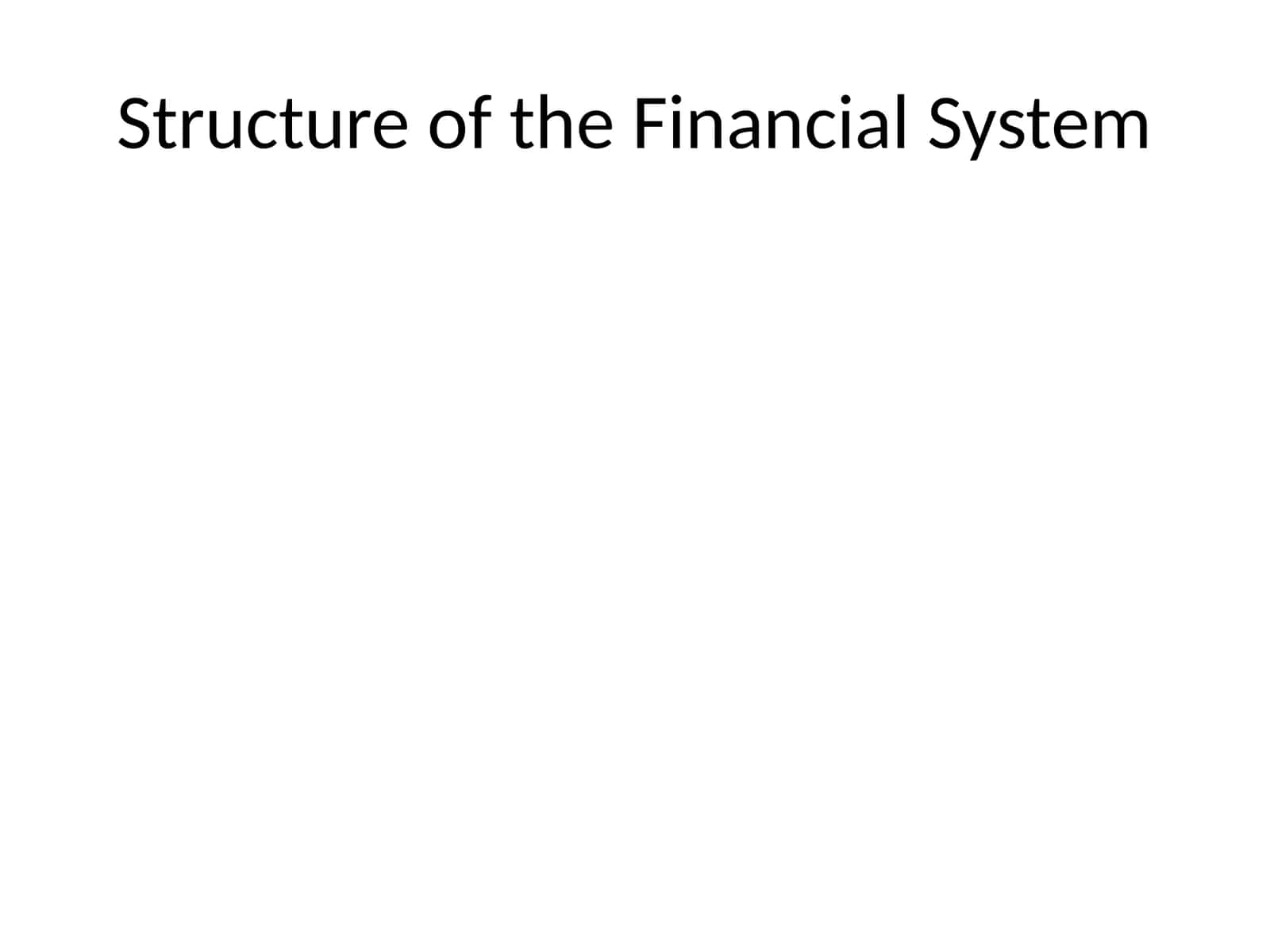 Structure of the Financial System 1