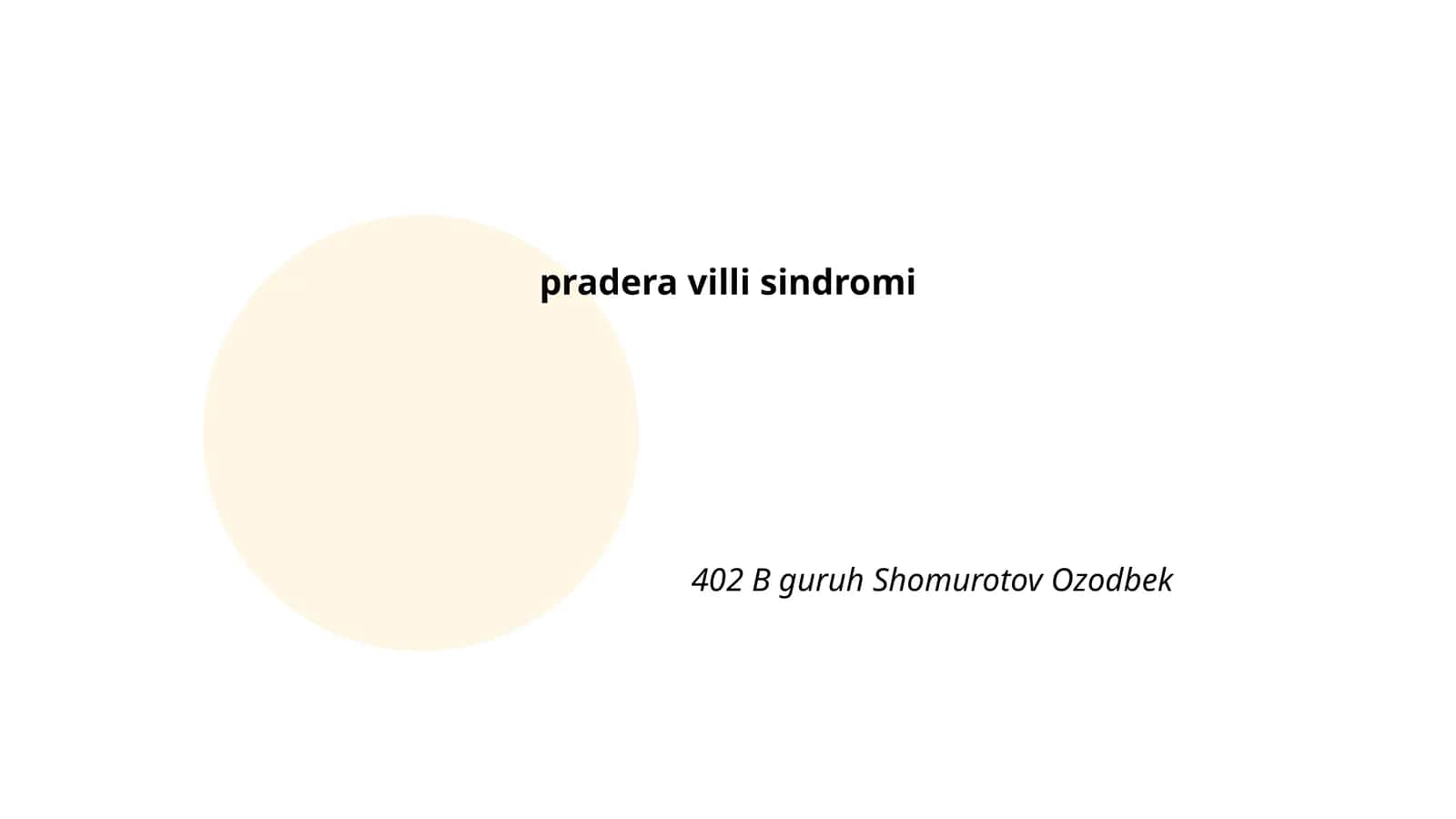 Pradera-Villi sindromini ta'riflash 1
