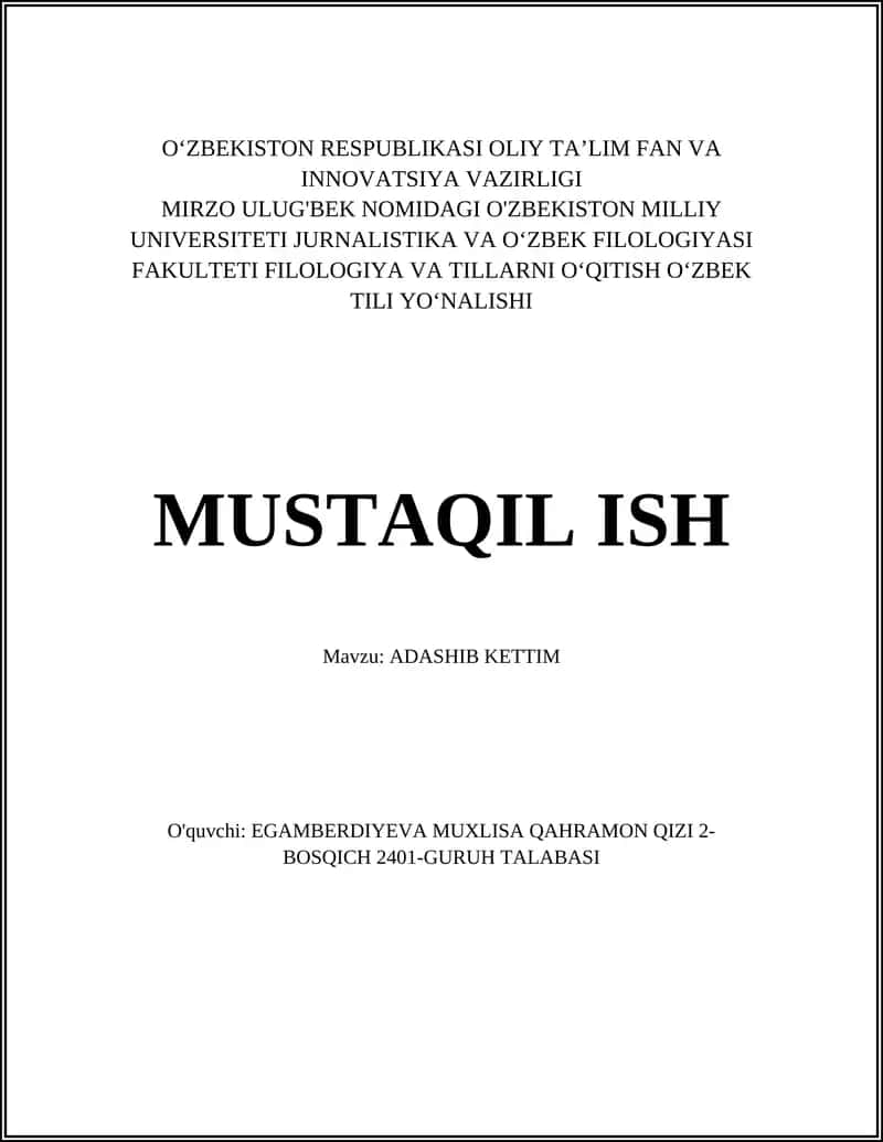 Adashib ketdim 1