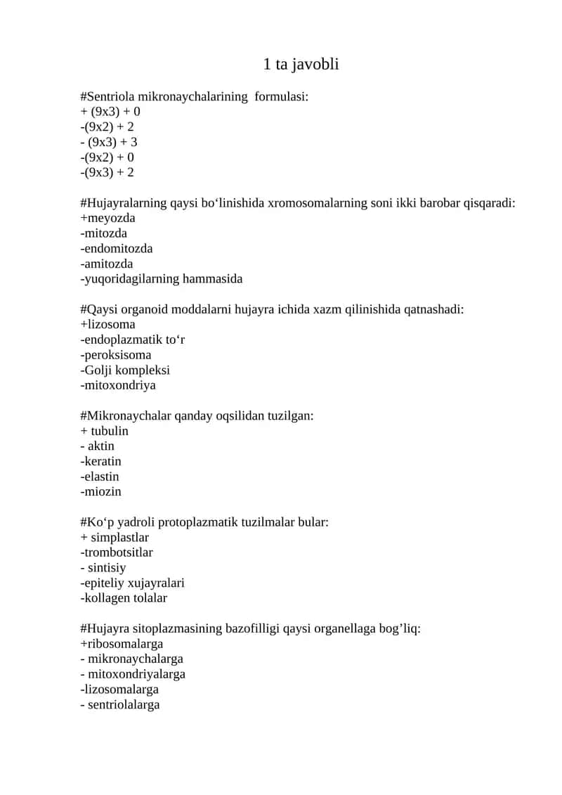 Sentriola mikronaychalarining formulasi 1