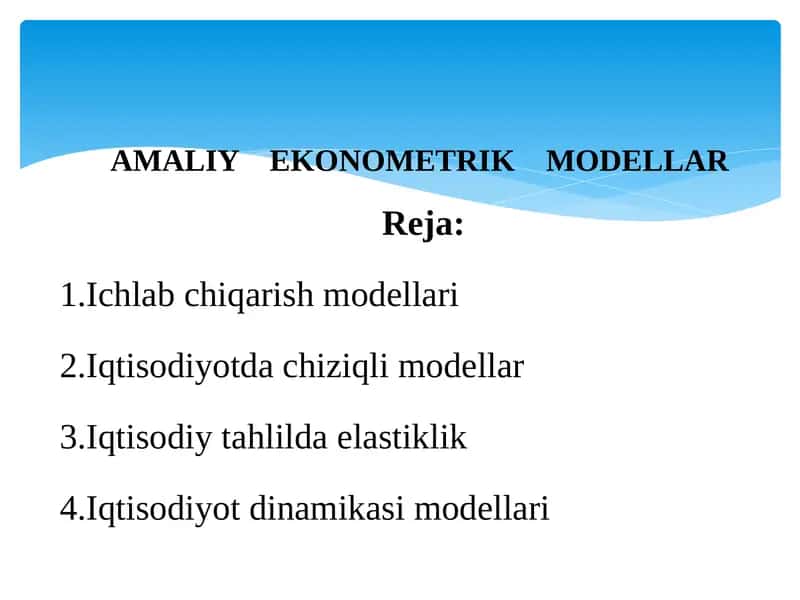 Iqtisodiyotdachiziqlimodellar 1