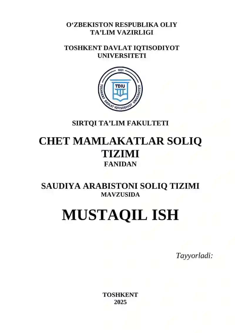 Saudiya Arabistoni soliq tizimi