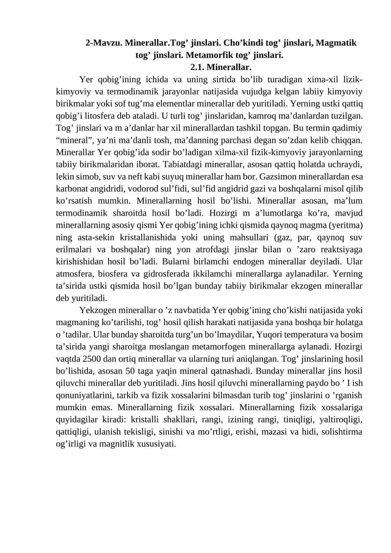 Minerallar 1