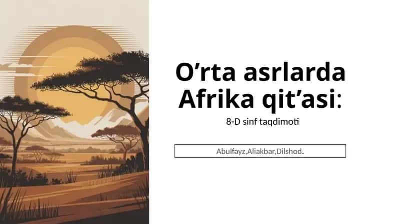 O'rta asrlarda Afrika qit'asi 1