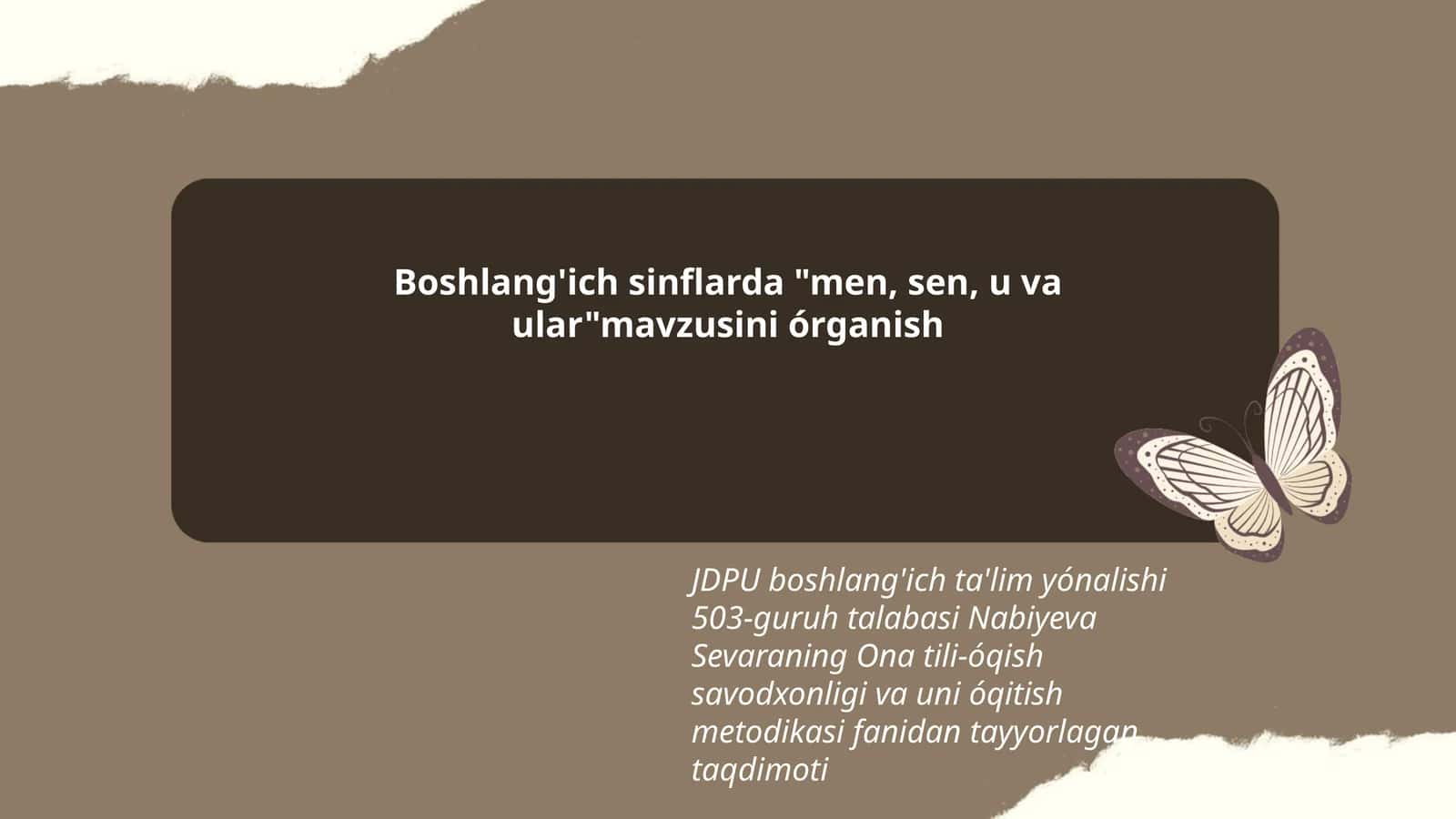 "Men, sen, u va ular" mavzusini órganish 1