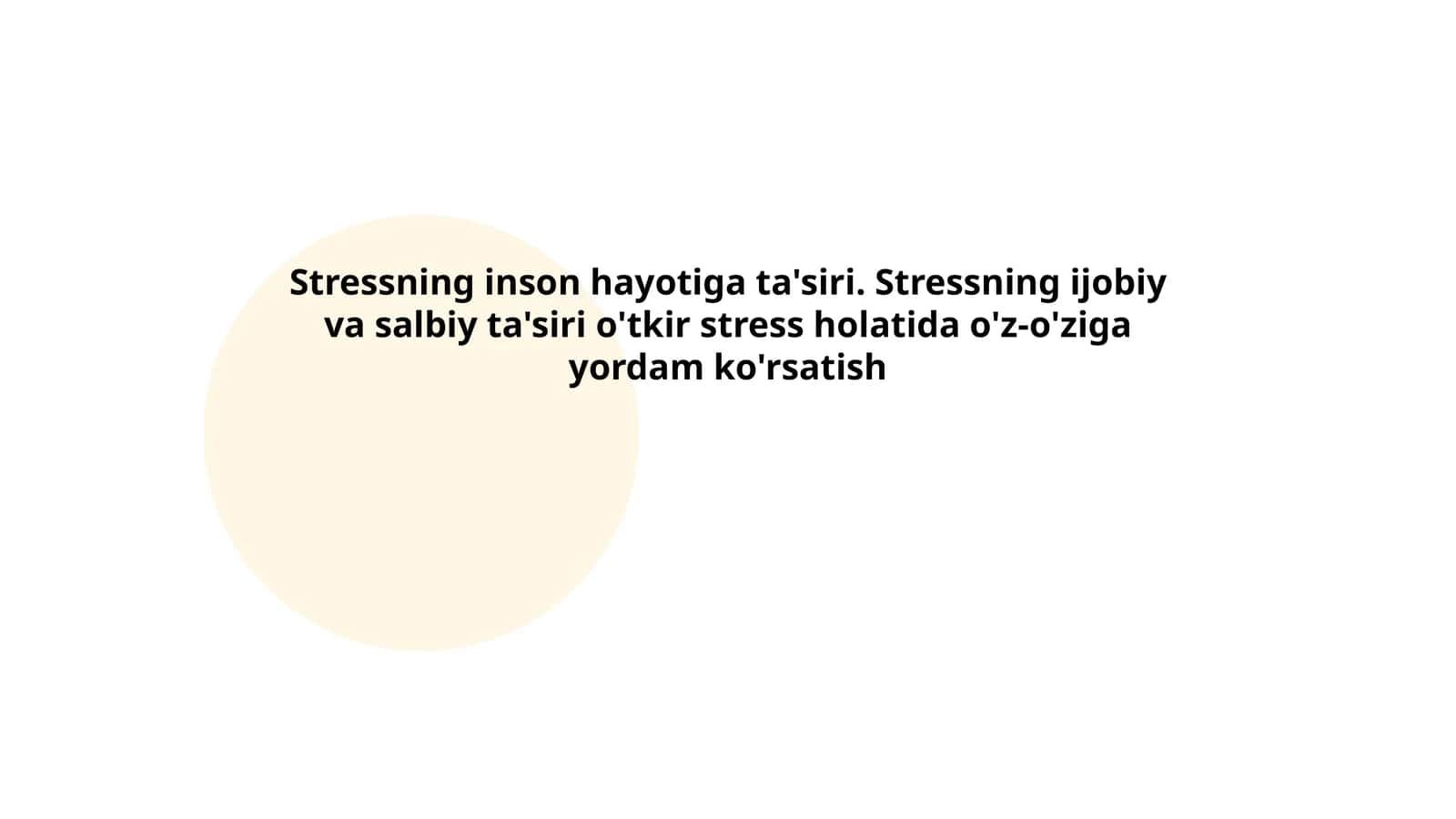 Stressning inson hayotiga ta'siri 1