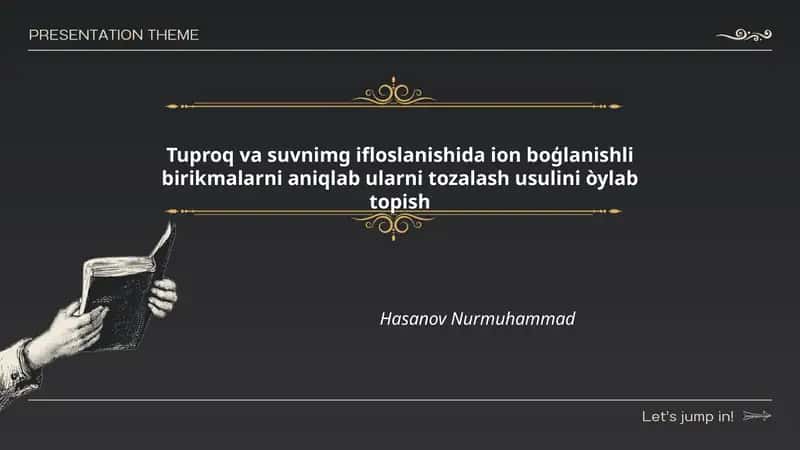 Iyon bog'lanishli ifloslovchi moddalarni tuproq va suv namunalaridan tashxislash 1