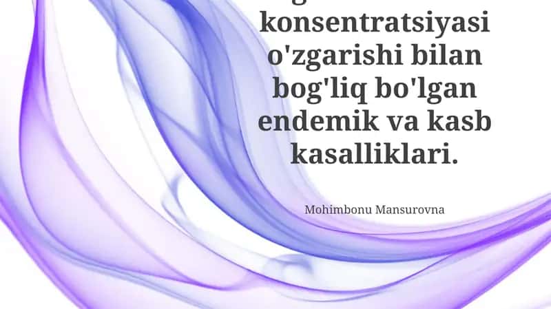 Biogen elementlar konsentratsiyasi o'zgarishiga bog'liq endemik kasalliklar 1