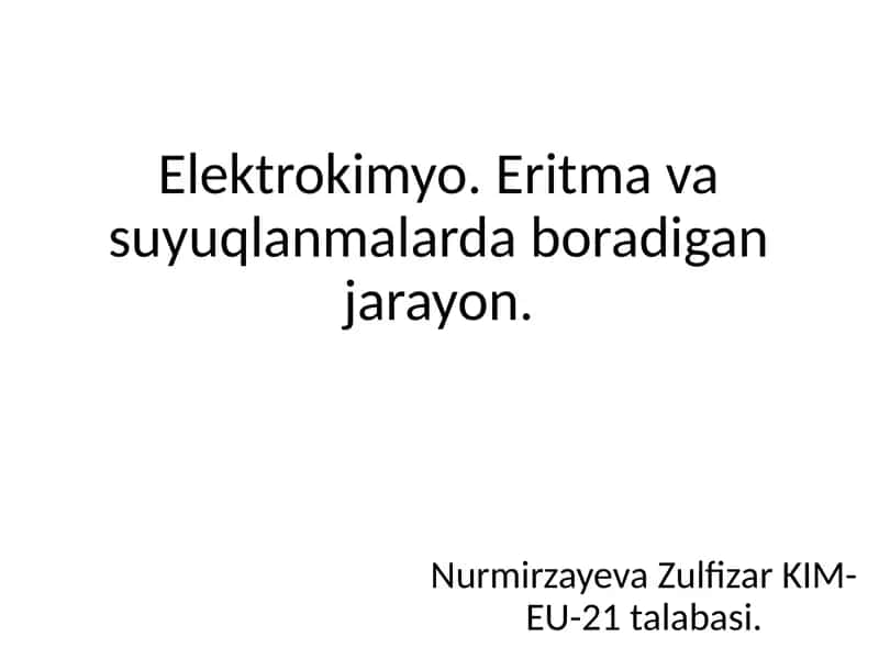 Elektrokimyo 1