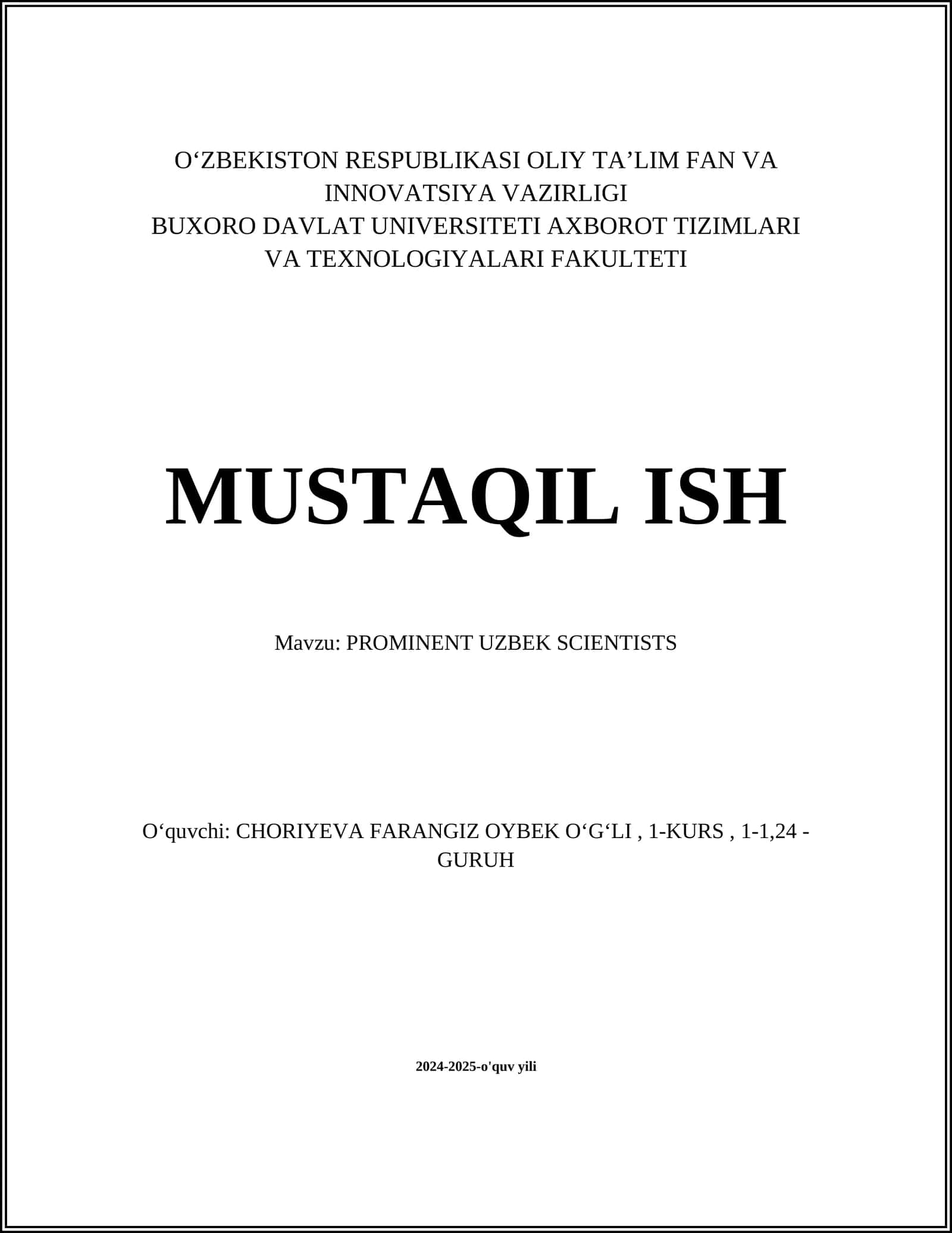 PROMINENT UZBEK SCIENTISTS 1