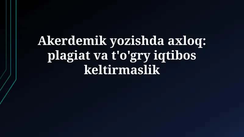 Manbalarni to'g'ri keltirishning ahamiyati 1