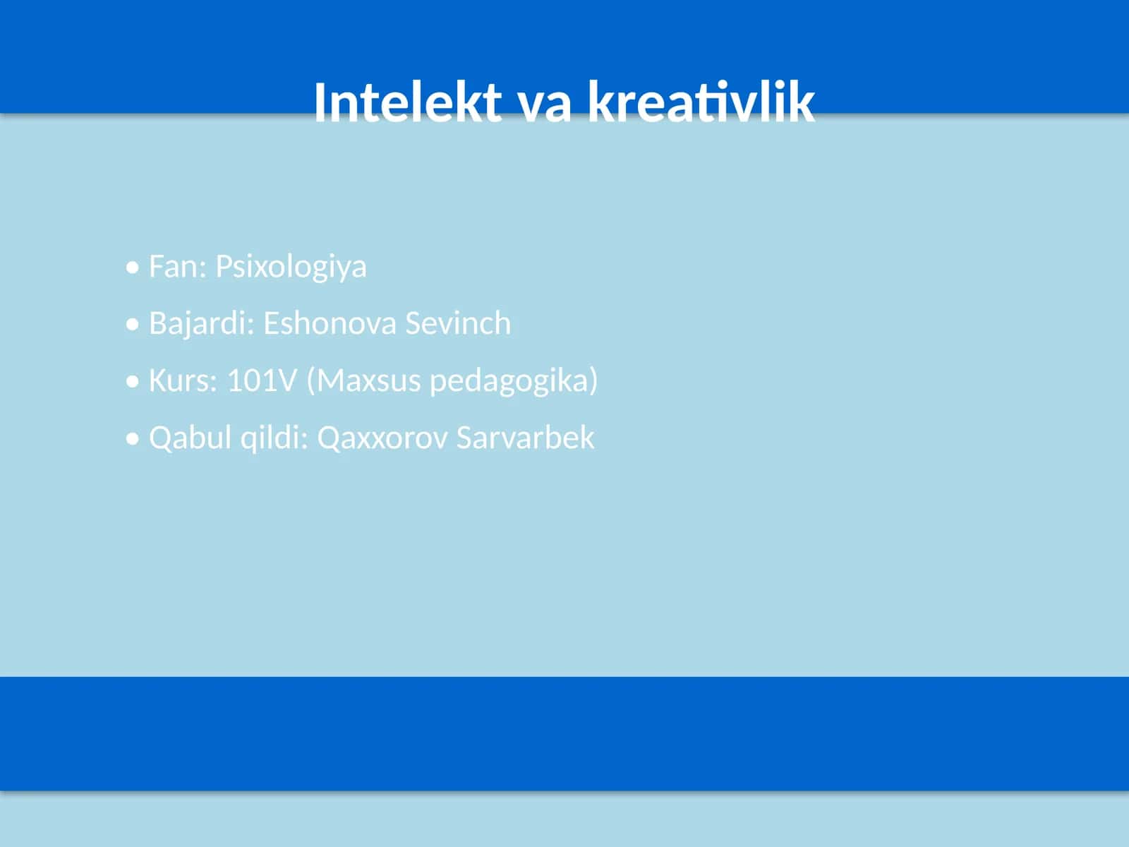 Intelekt va kreativlik 1