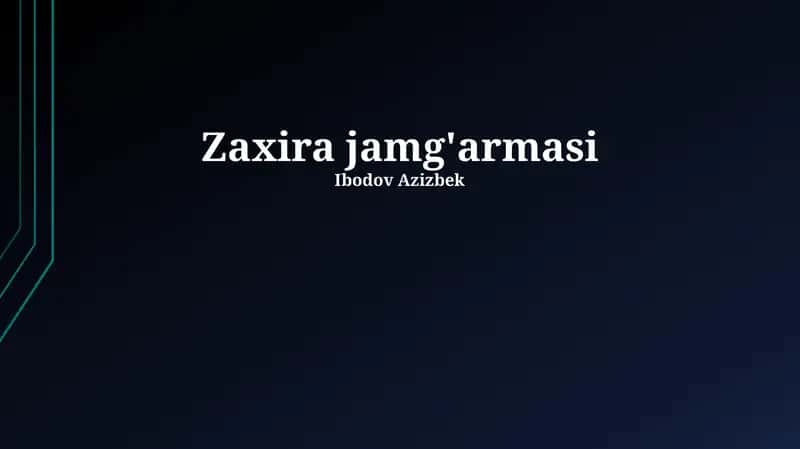 Zaxira jamg'armasi 1