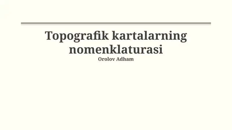 Topografik kartalarning nomenklaturasi 1