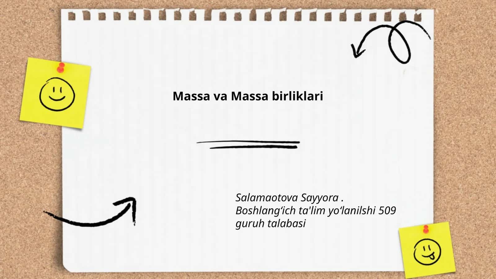 Massa va Massa birliklari 1