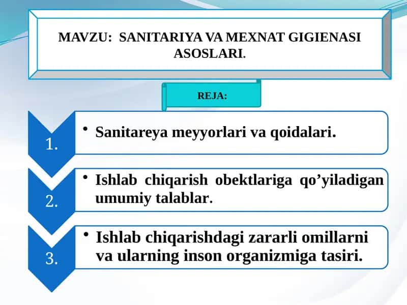 SANITARIYA VA MEXNAT GIGIENASI ASOSLARI 1