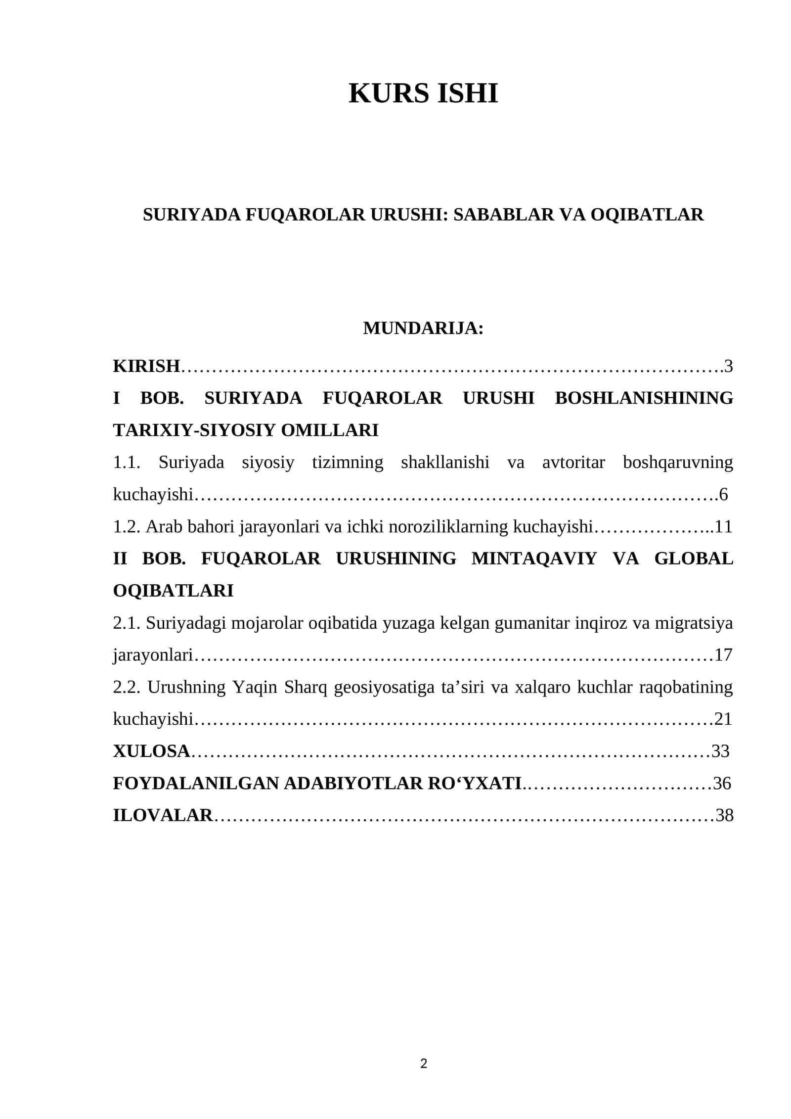 SURIYADA FUQAROLAR URUSHI: SABABLAR VA OQIBATLAR 1