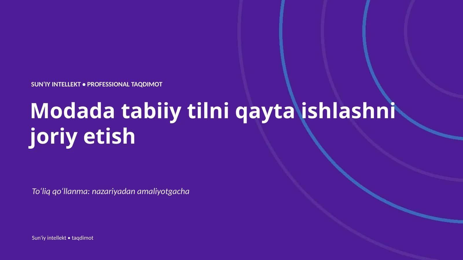 Sun'iy intellekt • Professional Taqdimot 1
