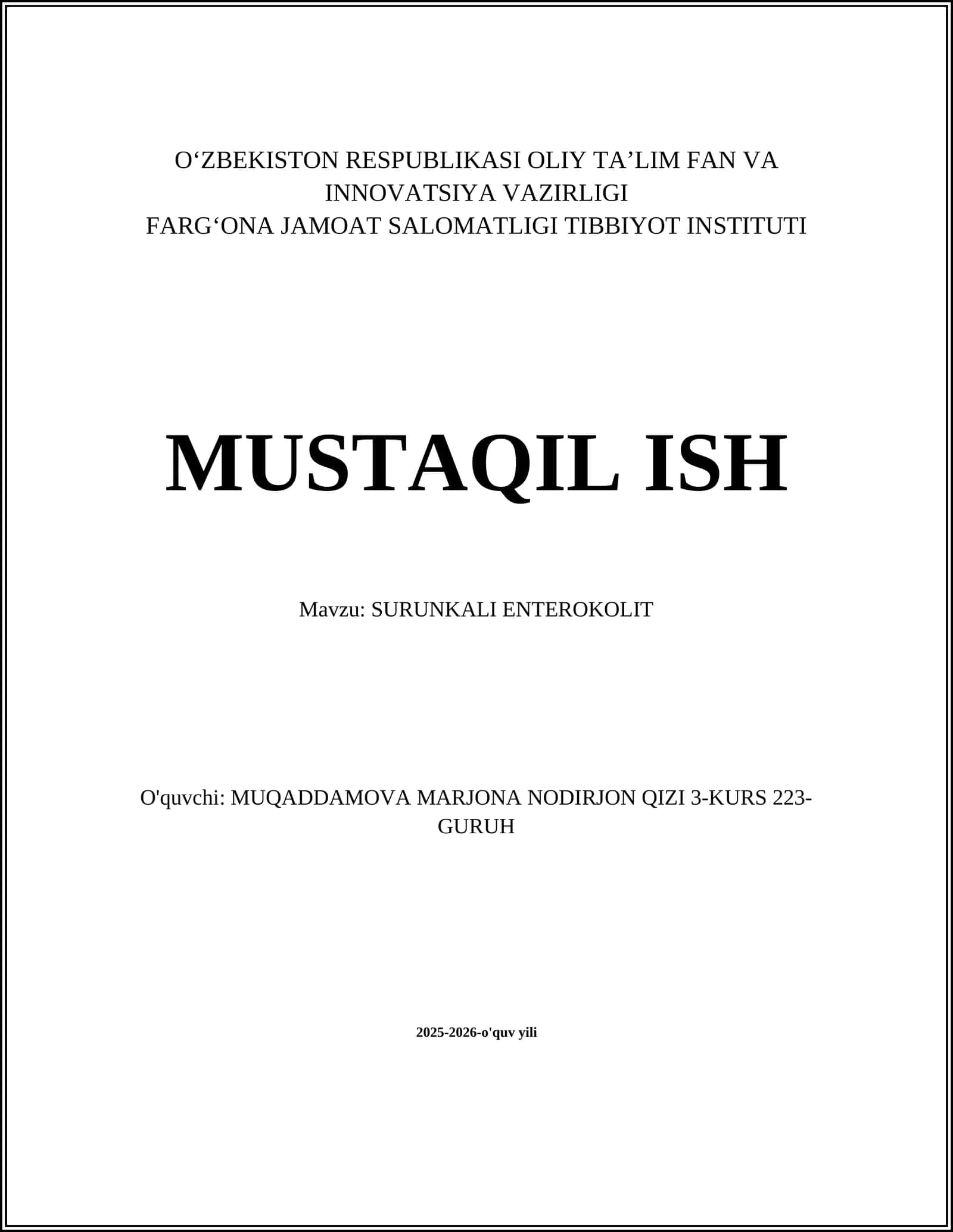 SURUNKALI ENTEROKOLIT 1