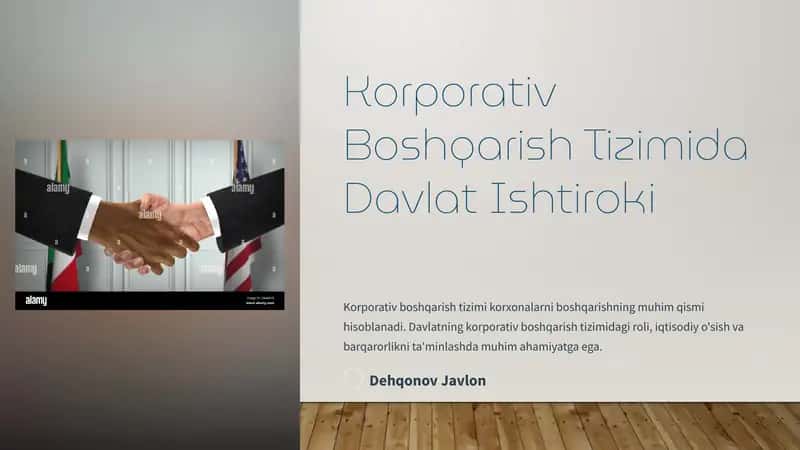Korporativ Boshqarish Tizimida Davlat Ishtiroki 1