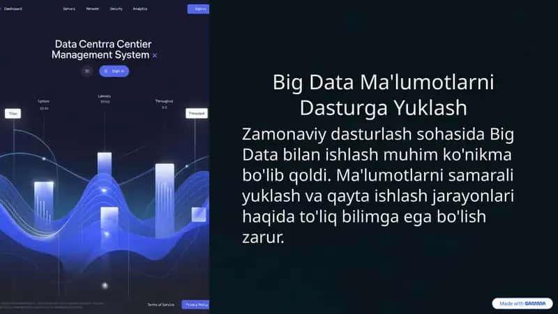 Big Data Ma'lumotlarni Dasturga Yuklash 1