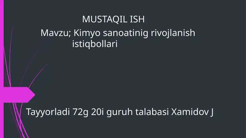 Kimyosanoati nigrilovchi qilish istiqbollari 1