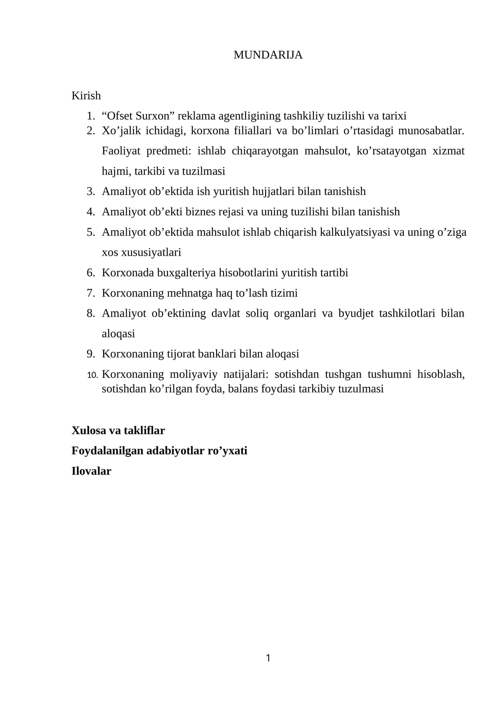 reklama agentligi amaliyot hisoboti 1