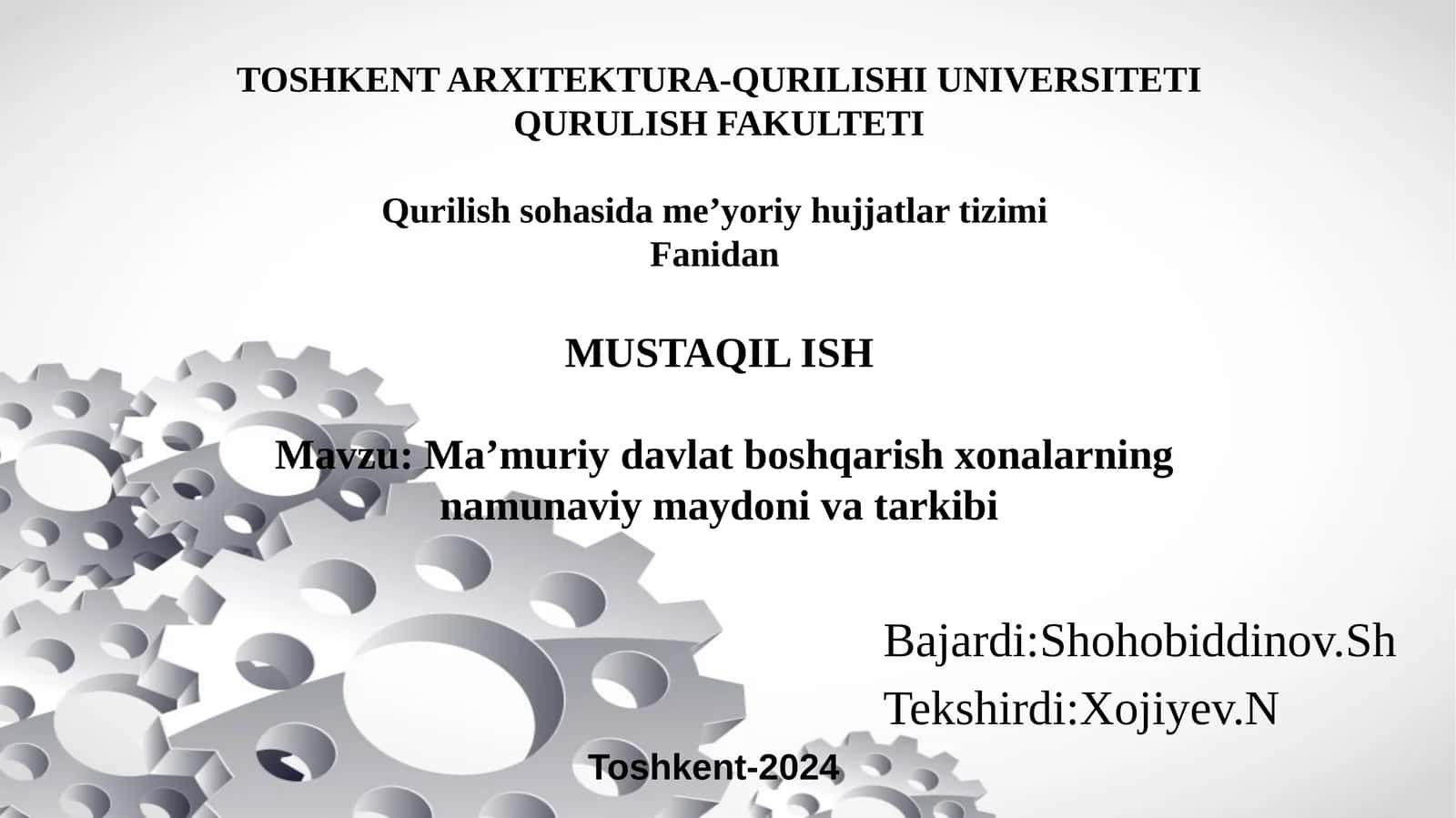 Ma’muriy davlat boshqarish xonalarning namunaviy maydoni va tarkibi 1