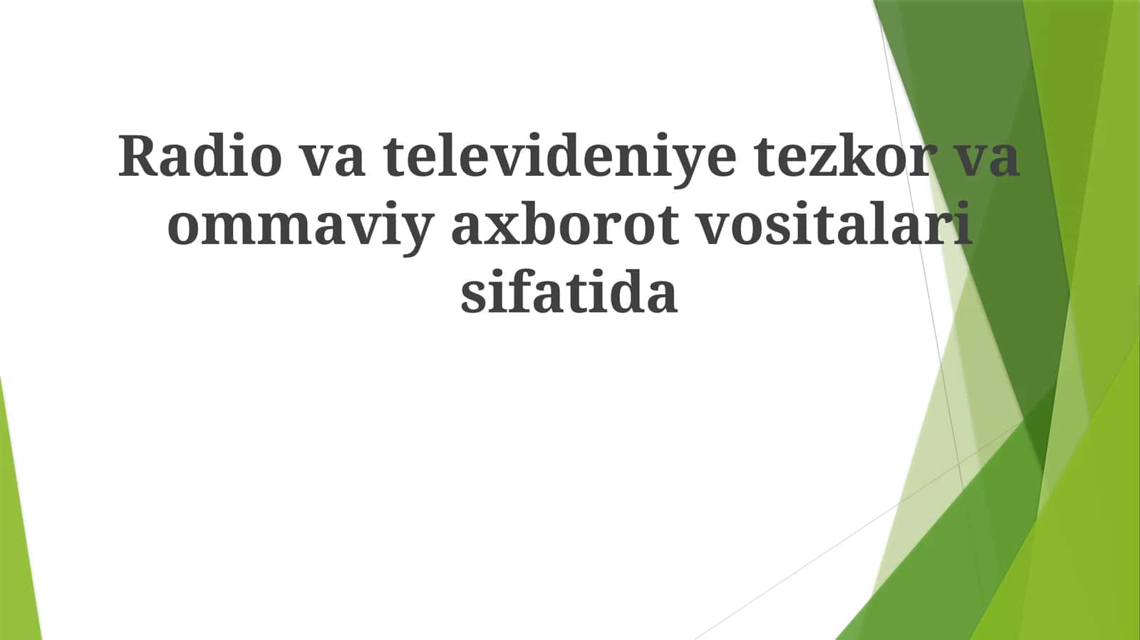 Tezkor va Ommaviy Axborot Vositalari 1