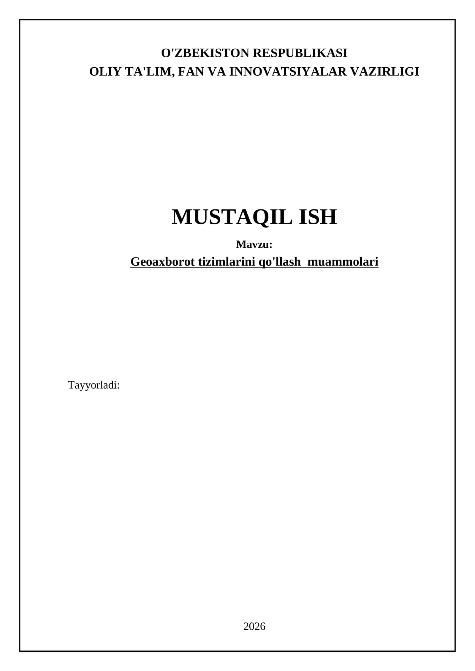 Geografik axborot tizimlari (GAT) 1