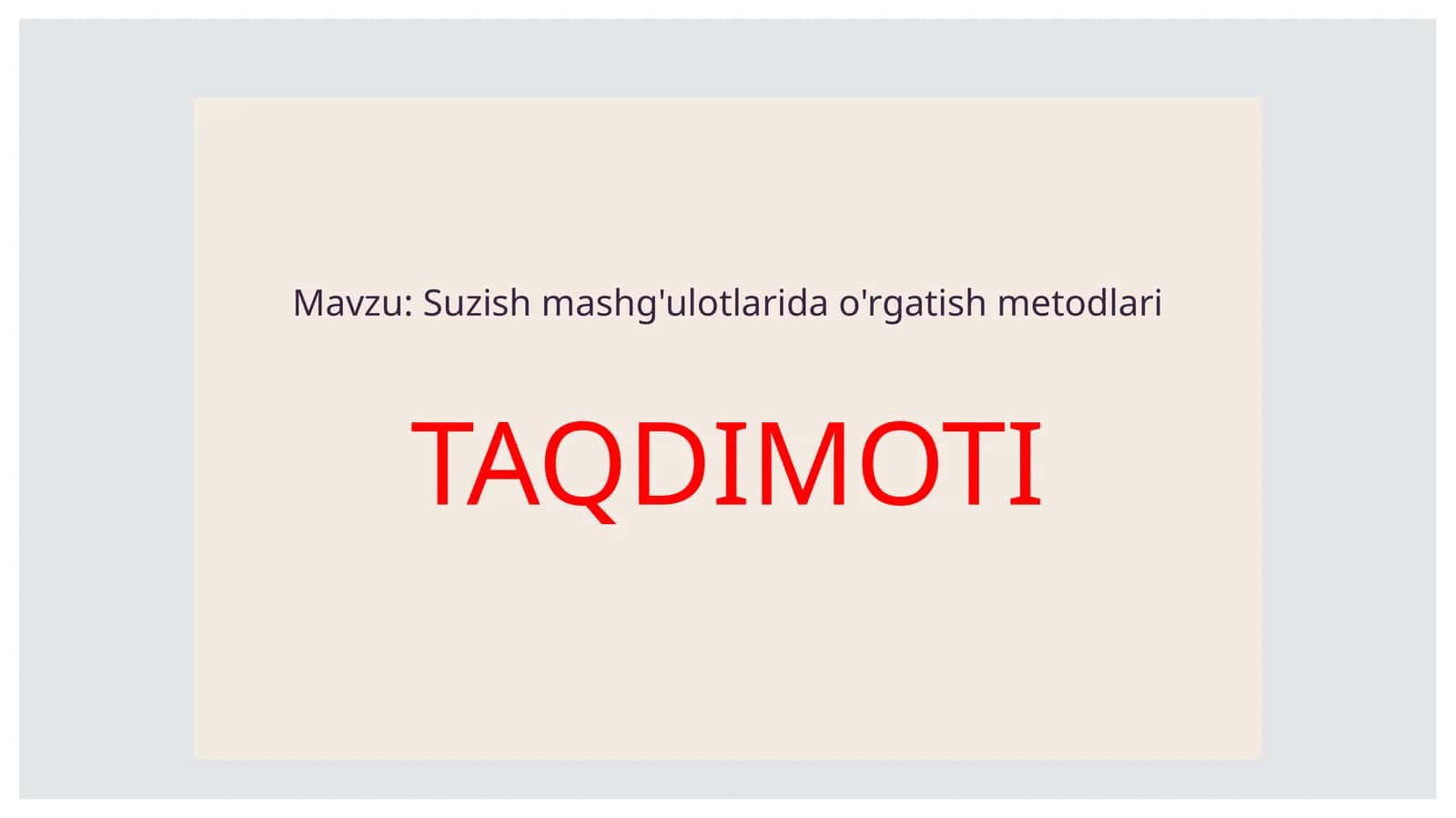 Suzish mashg'ulotlarida o'rgatish metodlari 1