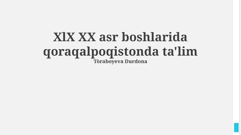 20-asr boshlarida Qoraqalpog'istonda ta'lim 1