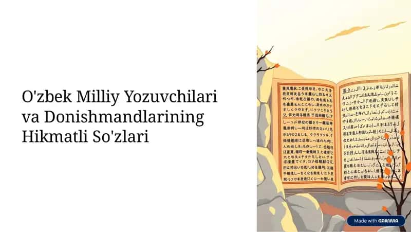 O'zbek Milliy Yozuvchilari va Donishmandlarining Hikmatli So'zlari 1