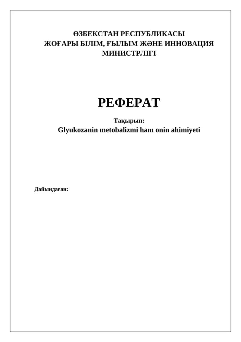 Glyukozanin metobalizmi ham onin ahimiyeti 1