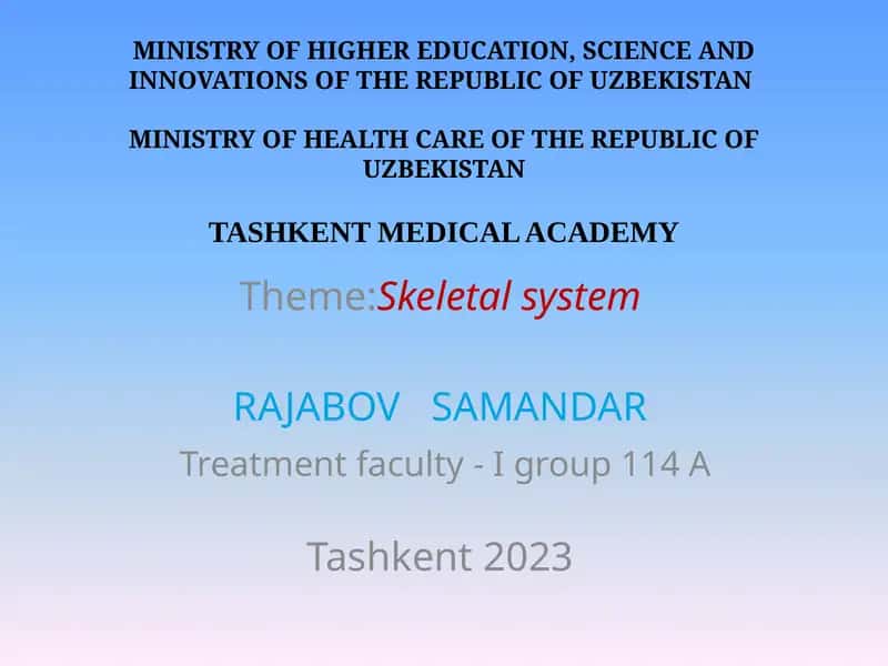 Skeletal system 1