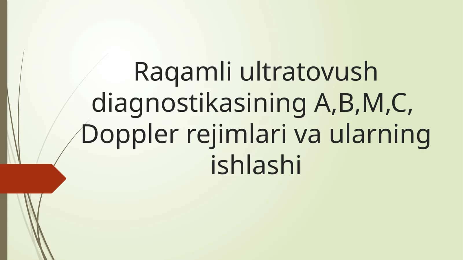 Raqamli ultratovush diagnostikasining A,B,M,C, Doppler rejimlari va ularning ishlashi 1
