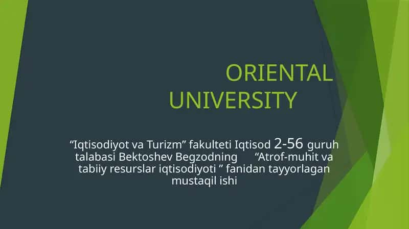 Atrof-muhit va tabiiy resurslari iqtisodiyoti 1