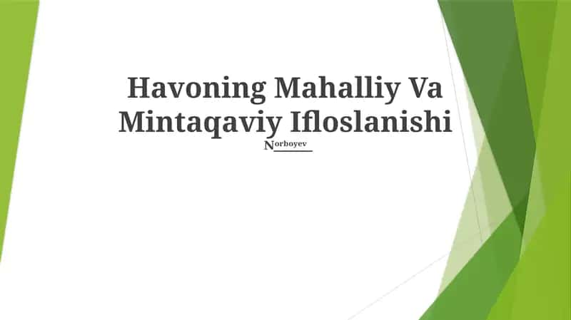 Havoning Mahalliy Va Mintaqaviy Ifloslanishi 1