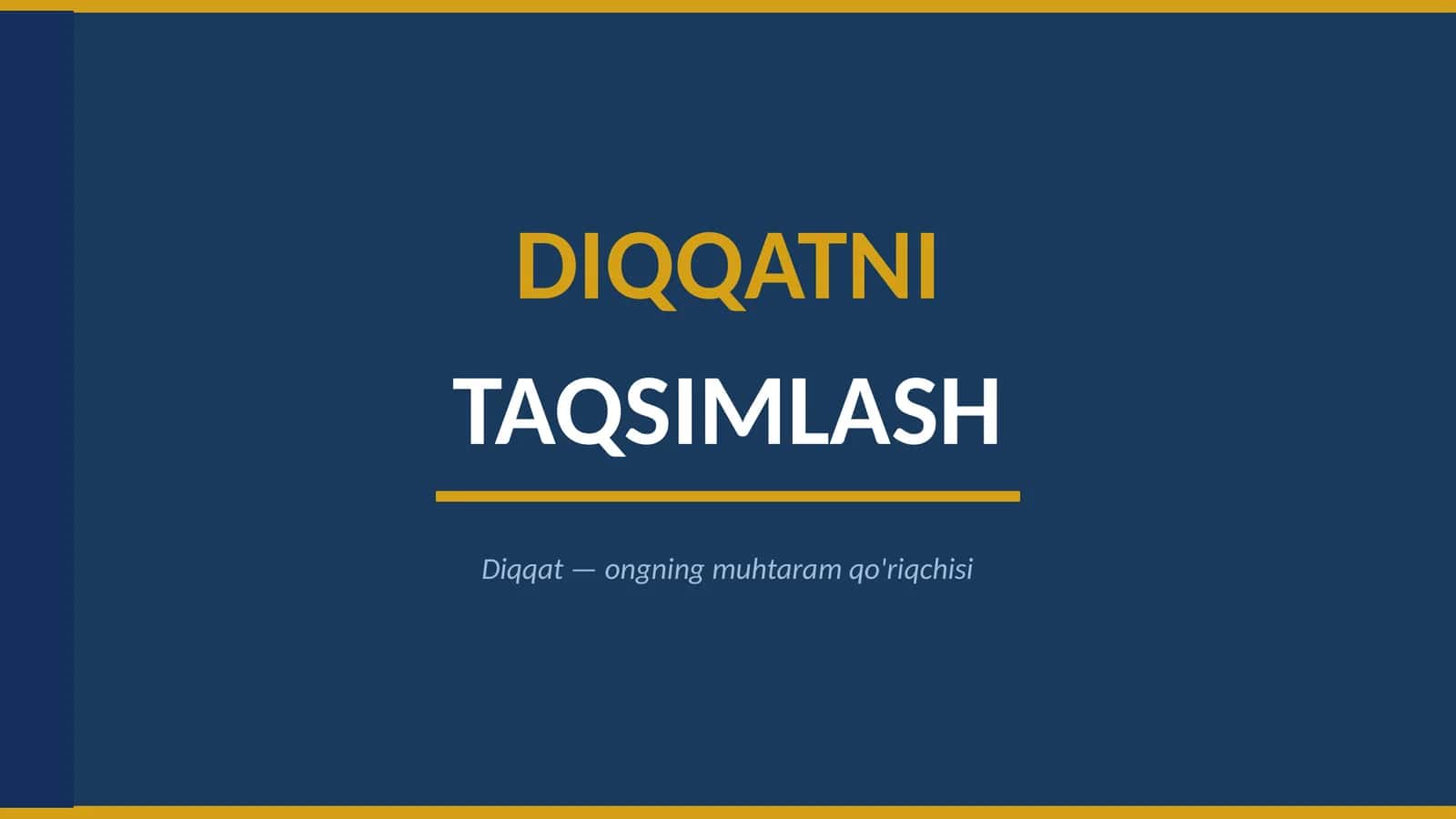 Diqqatni Taqsimlash 1