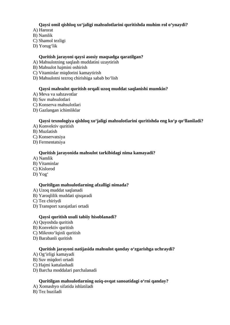 Quritish usullari 1