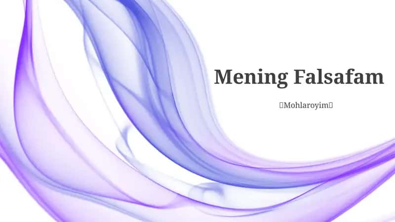 Mening Falsafam 1