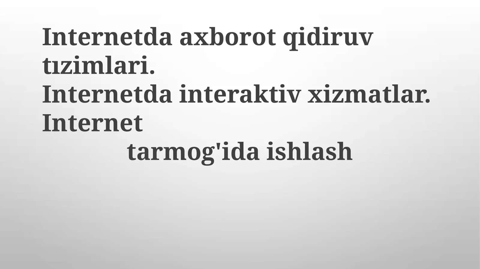 Internet Qidiruv Tizimlari 1