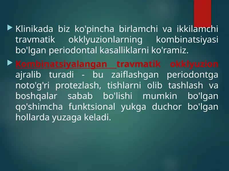 Kombinatsiyalangan travmatik okklyuzion 1
