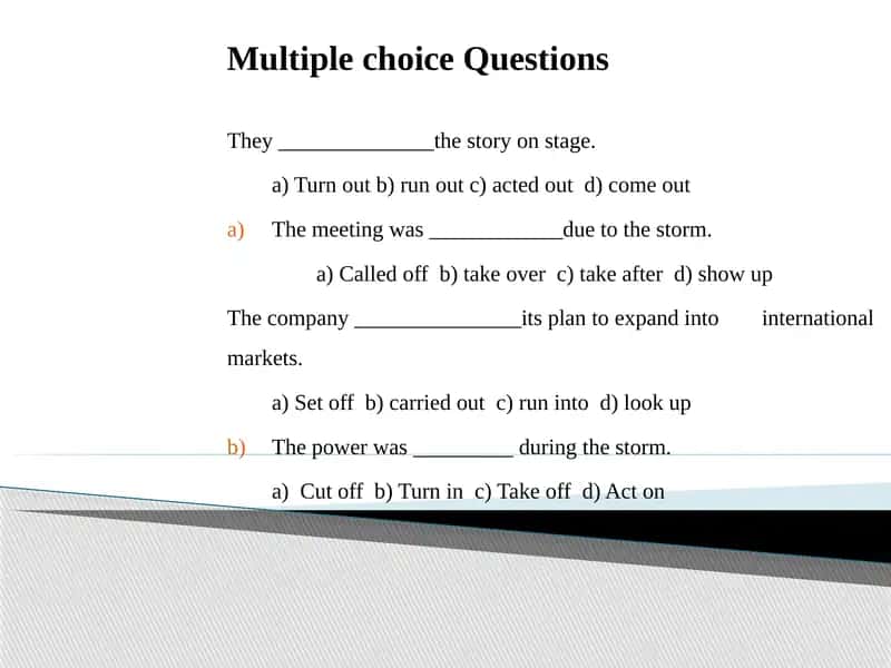 Multiple Choice Questions 1