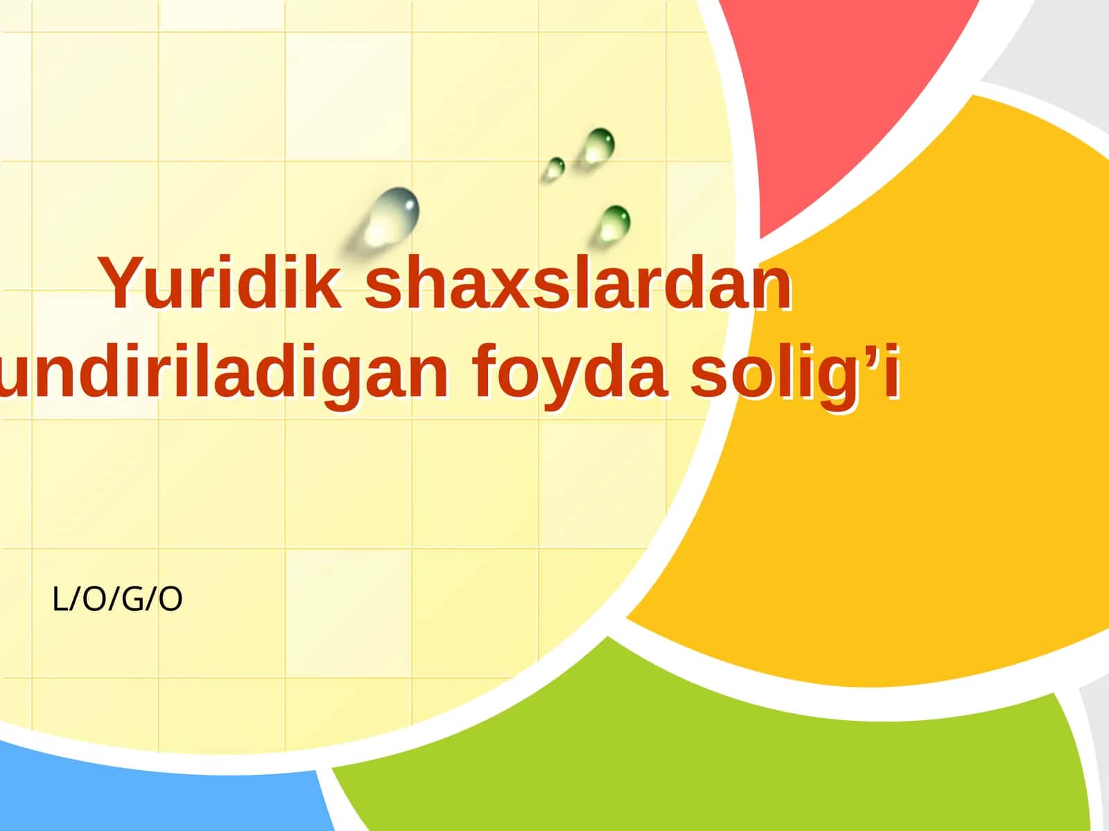 Yuridik shaxslardan undiriladigan foyda solig’i 1