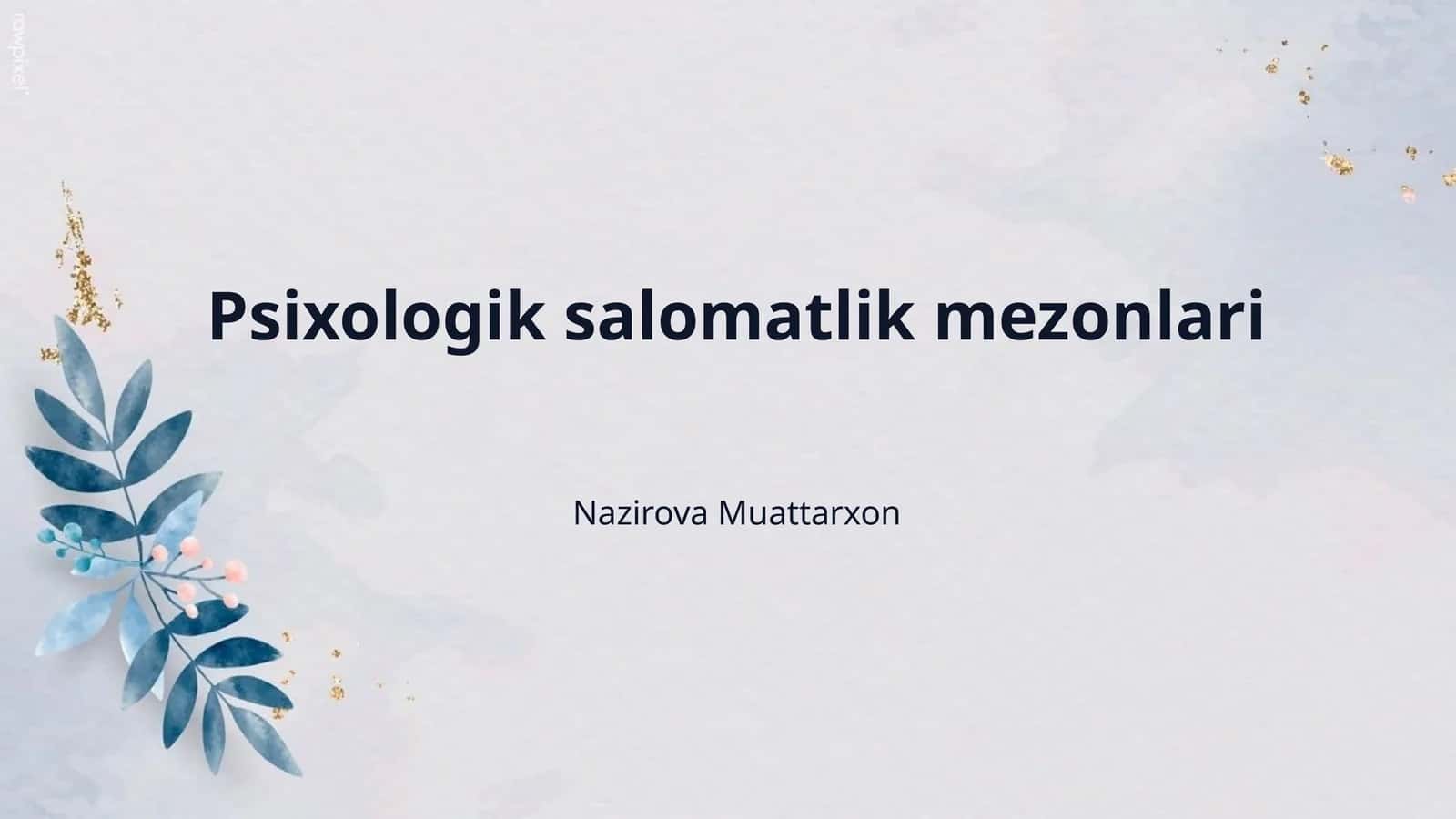 Psixologik salomatlik mezonlari 1