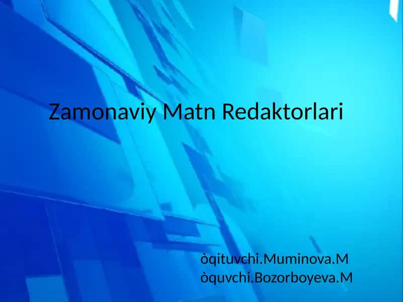 Zamonaviy Matn Redaktorlari 1